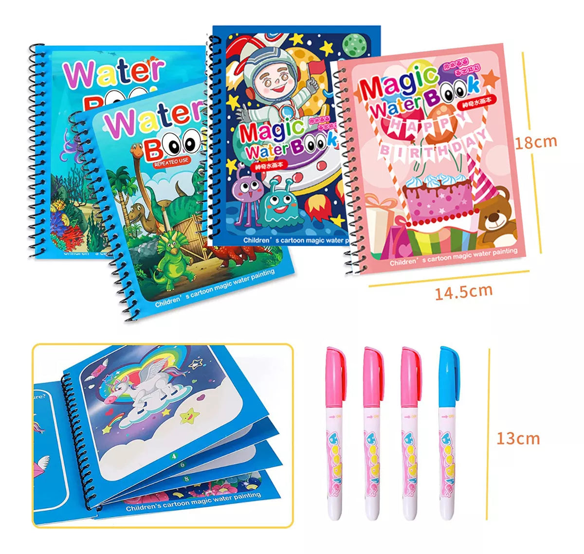 Magic Ink Book - Libros de color Infinito (SET DE 4 PZ )